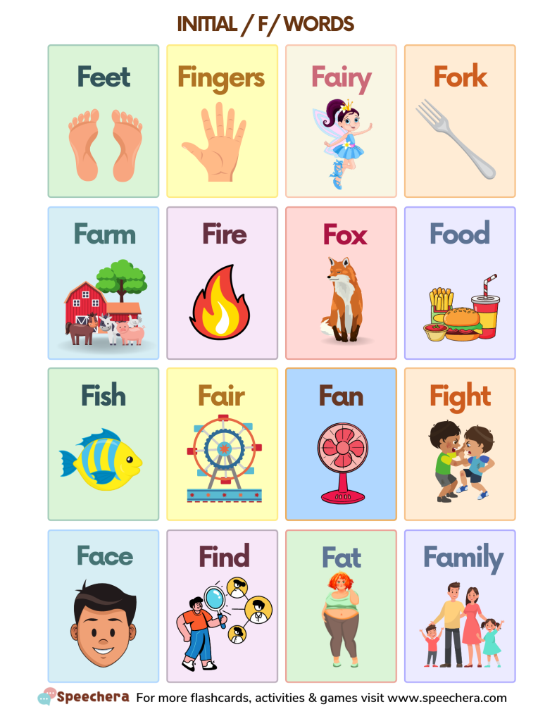 f and v words speech therapy