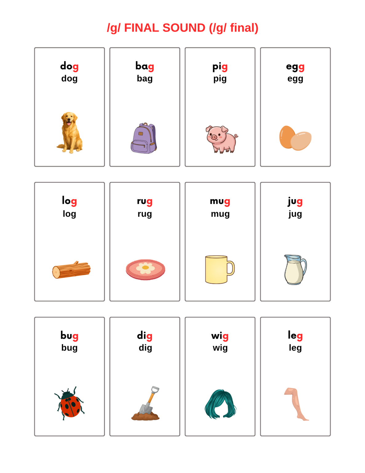Spanish G Sound Speech Therapy Worksheet and Flashcards | Speech Era